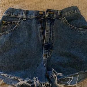 Levi high rise medium wash shorts